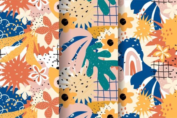 3 Abstract Seamless Patterns: Vibrant, Versatile & Ready for Real-World Design