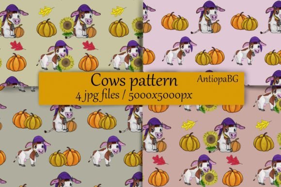 Autumn Cow Patterns: Seamless Digital Assets for Creative Projects
