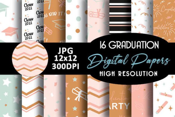 Boho Digital Papers Graduation Patterns: Thoughtful Design for Meaningful Moments