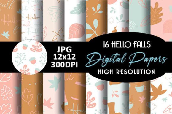 Boho Hello Fall Digital Papers Patterns