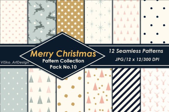 Christmas Seamless Patterns Set Pack 10