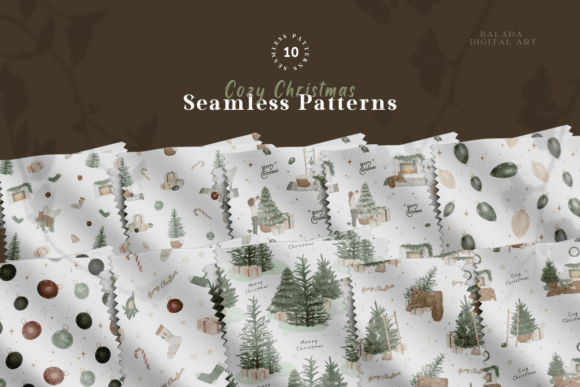 Christmas Watercolor Seamless Patterns