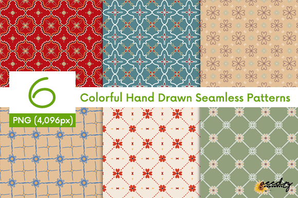 Colorful Hand Drawn Patterns Set: A Versatile Creative Resource for Digital and Physical Projects