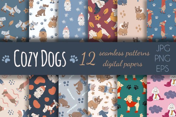 Cozy Dogs Digital Papers and Patterns: A Practical Resource for Seasonal & Pet-Themed Design Projects