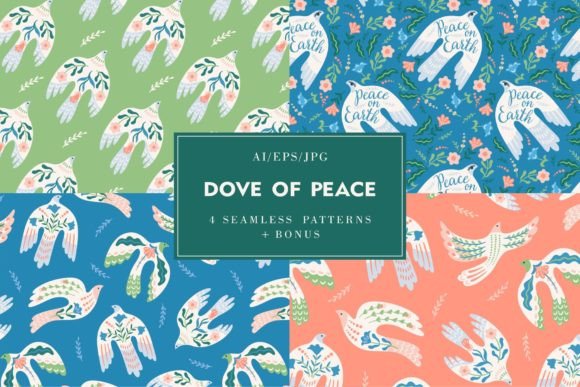 Dove of Peace Seamless Patterns