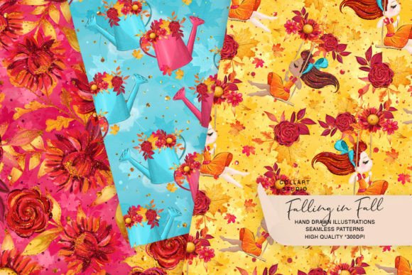 Fall Digital Paper, Autumn Patterns