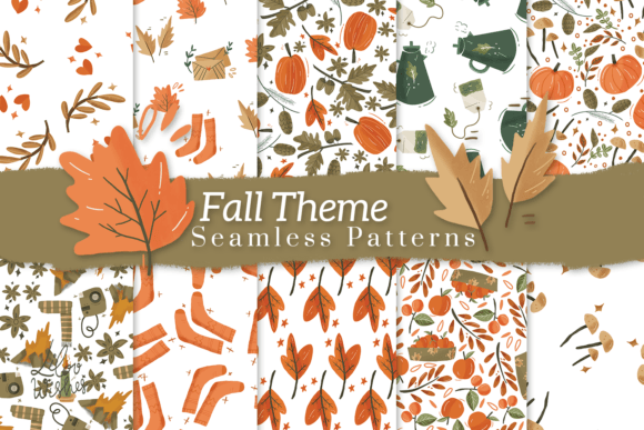 Fall Theme Seamless Patterns