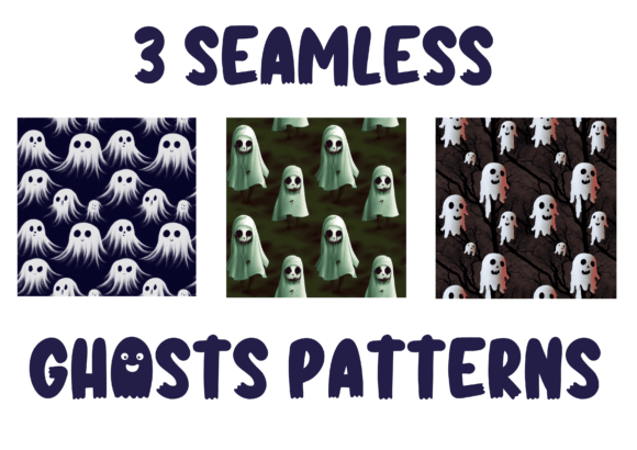 Halloween Ghost Seamless Patterns