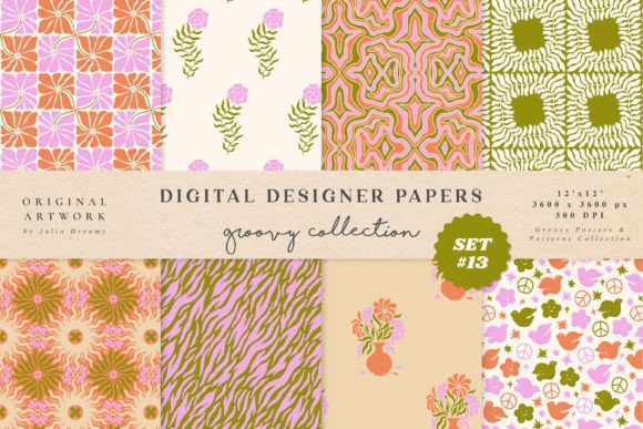 Peace Digital Papers Seamless Patterns