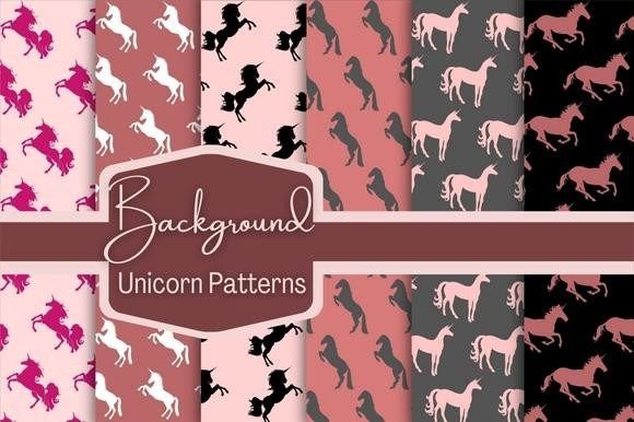 Pink Unicorn Patterns Digital Paper