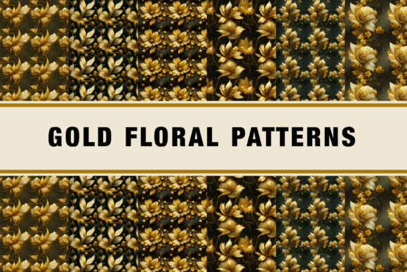 Seamless Gold Floral Patterns