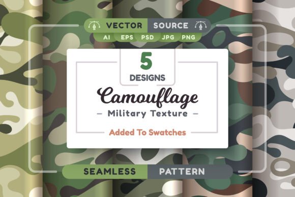 Set Camouflage Seamless Patterns