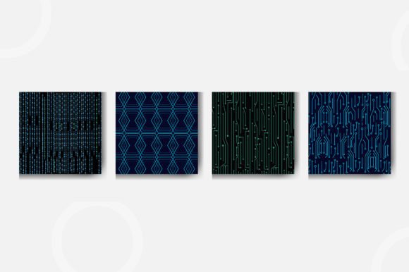 Set of Seamless Circuit Cyber Patterns
