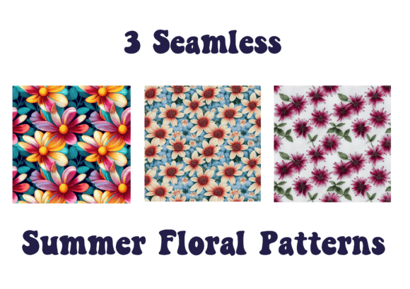 Summer Flowers, Seamless Floral Patterns