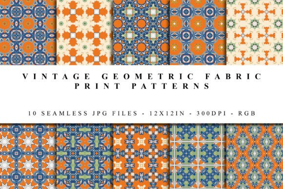 Vintage Geometric Fabric Print Patterns